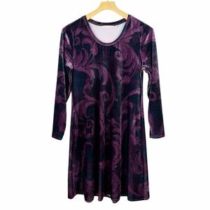 Soft Surroundings Short Santiago Velvet Dress Purple Size Petite Medium